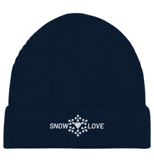 Snowlove - bestickt - Organic Fisherman Beanie