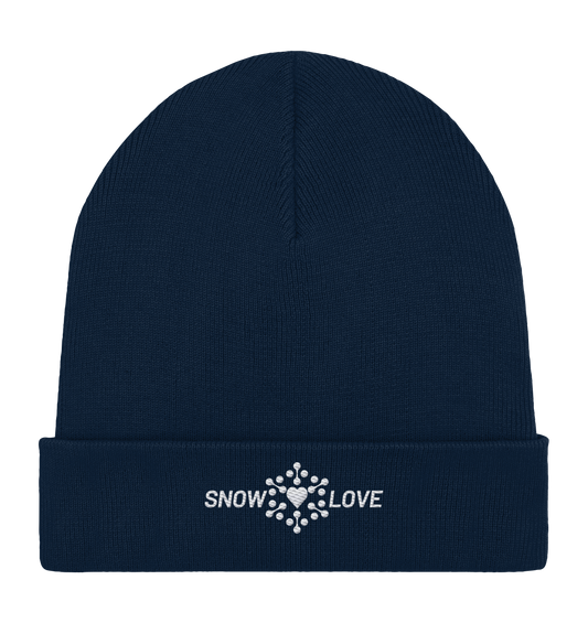 Snowlove - bestickt - Organic Rib Beanie