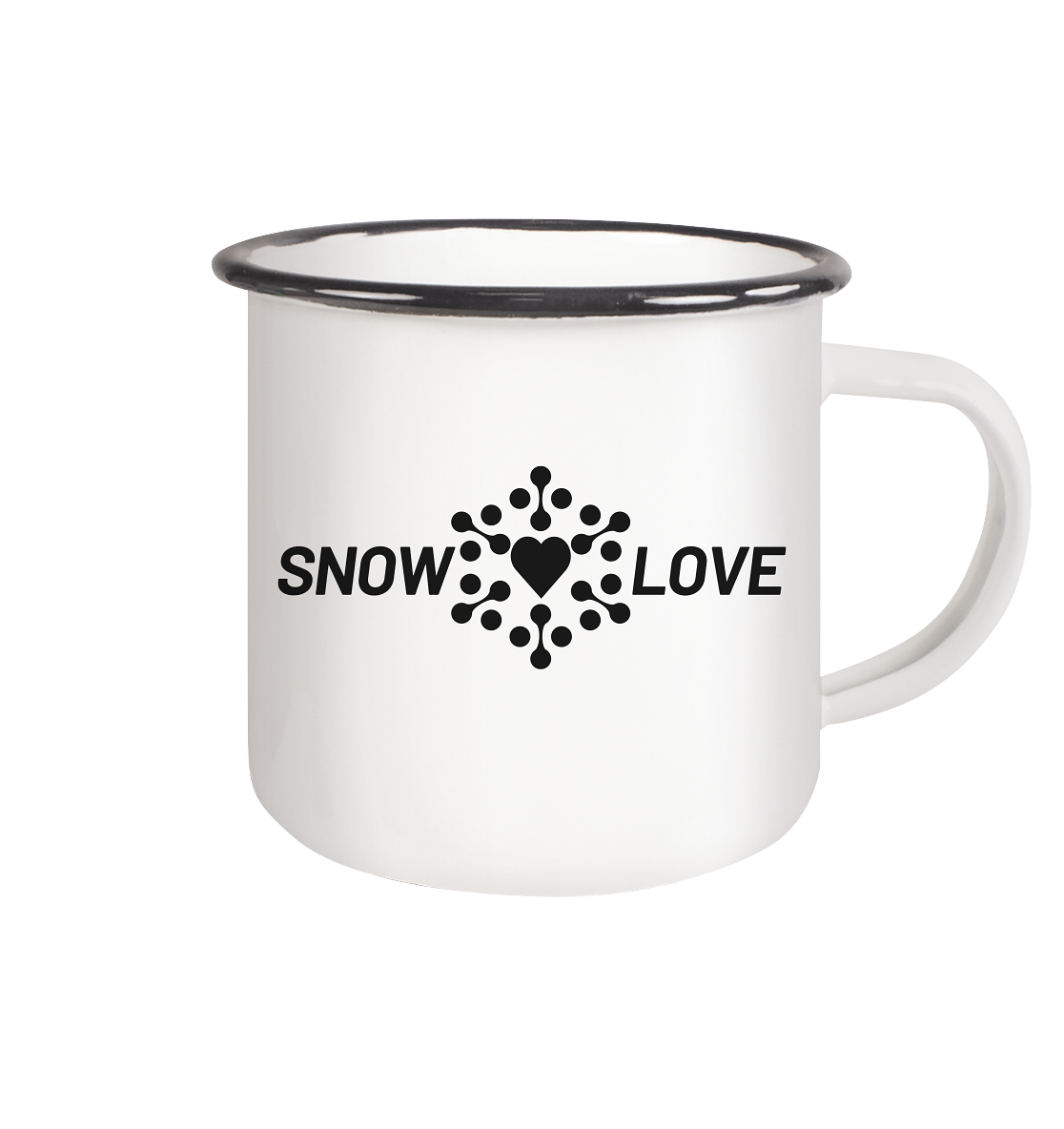 Snowlove - Emaille Tasse (Black)