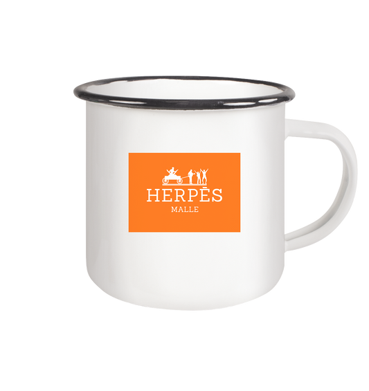 Herpés Malle - Emaille Tasse (Black)