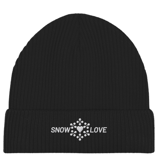 Snowlove - bestickt - Organic Fisherman Beanie