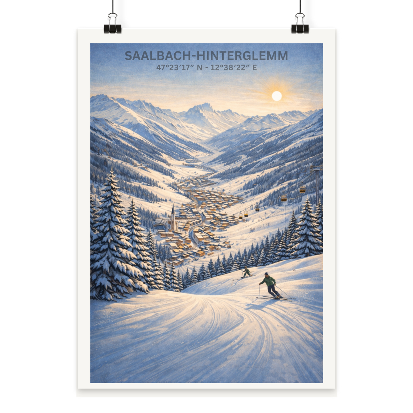 Saalbach-Hinterglemm - Poster Din A3 (hoch)